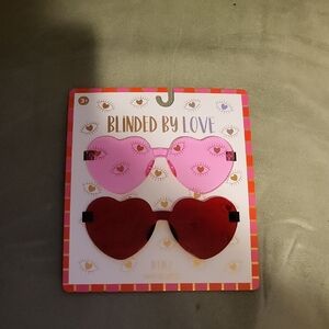 Wink Heart-Shaped Sunglasses - Pink and Red